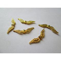   Angyalszárny fűzhető fémgyöngy - antik arany  - 30x8 mm 