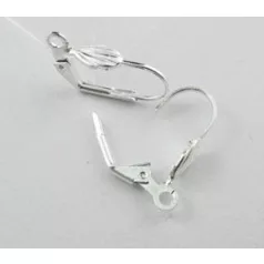 Biztonsági fülbevaló alap - ezüst 20*12 mm (1 pár)