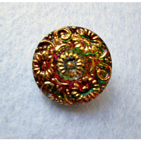 Czech handpainted glass button 22 mm