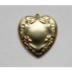 Ezüst szív veret - 26x22 mm - 1 db