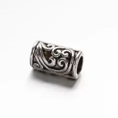 Fémgyöngy  - 8x5 mm - antik ezüst