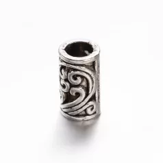 Fémgyöngy  - 8x5 mm - antik ezüst