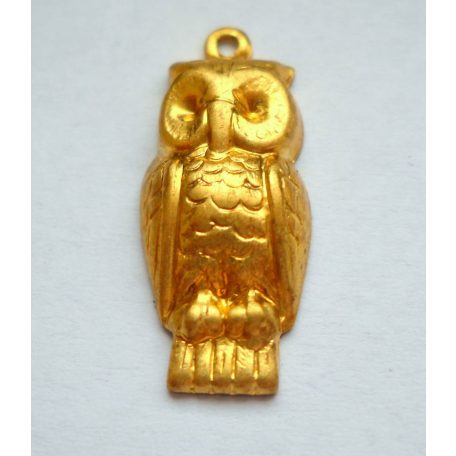 Owl - brass stamping - 20x10 mm