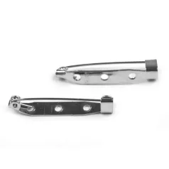 Brooch base - 35x5 mm silver