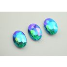 Ovális kristály - 30x22 mm - K9 minőség - Green-Blue