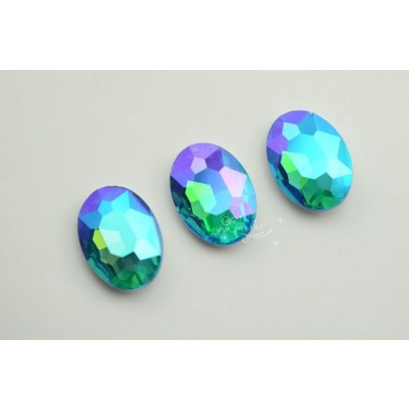 Ovális kristály - 30x22 mm - K9 minőség - Green-Blue