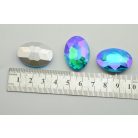 Ovális kristály - 30x22 mm - K9 minőség - Green-Blue