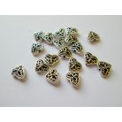 Fémgyöngy szív - 12x11 mm - antik ezüst 