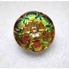 Czech handpainted glass button 22 mm