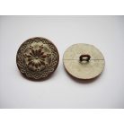 Antique finish metal shank button - 20 mm - patina