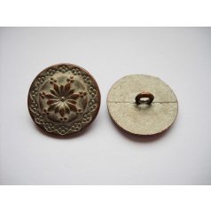 Antique finish metal shank button - 20 mm - patina