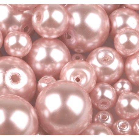 Cseh üveg tekla gyöngy - 4 mm - 50 db/cs - rózsaszín