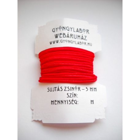 Soutache braid - 3 mm - glossy -  red  (#3)