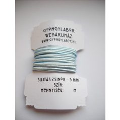 Sujtás zsinór - 3 mm - fényes - halvány kék (#38) 