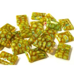 Millefiori glass bead - 18x13 mm - lime
