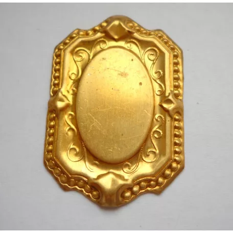 Brooch base - brass stamping- 40x26 mm (22x14 mm stones)