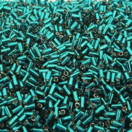 Toho Bugle 3 mm - Silver Lined Teal - #27BD