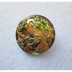 Czech handpainted glass button 22 mm