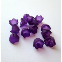   Lucite virágkehely gyöngy, harangvirág  - 10x6 mm - orgona