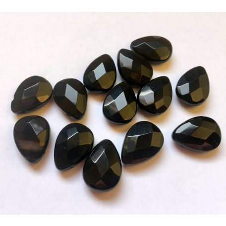 Onyx fazettált csepp alakú gyöngy - 18x12 mm