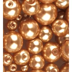 Czech glass pearl - 12 mm - 4 pcs/pack -  bronze