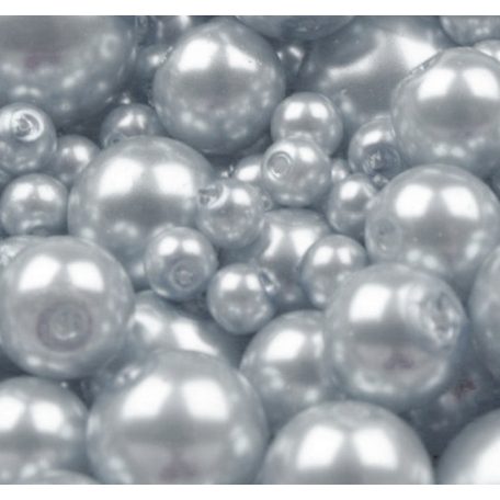 Czech glass pearl - 12 mm - 4 pcs/pack - dove grey