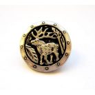 Antique finish metal shank button - 16 mm - silver