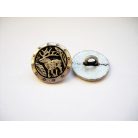 Antique finish metal shank button - 16 mm - silver