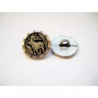 Antique finish metal shank button - 16 mm - silver