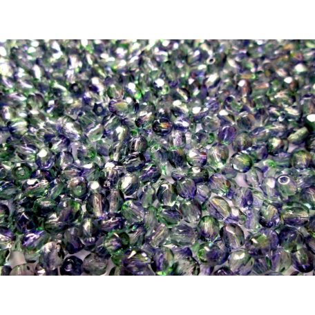 Cseh csiszolt gyöngy - 4 mm - Dual Coated - Blueberry/Green Tea #48006CR