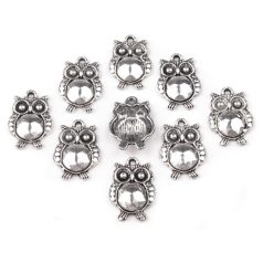Owl charm 20x14 mm - silver