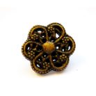 Antique finish metal shank button - 14 mm - bronze