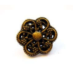 Antique finish metal shank button - 14 mm - bronze