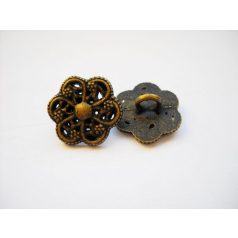 Antique finish metal shank button - 14 mm - bronze