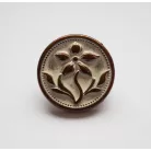 Antique finish metal shank button - 12 mm - patina