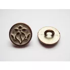 Antique finish metal shank button - 12 mm - patina