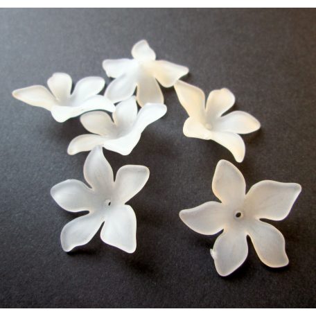 Ötszirmú akrilvirág - 28 mm - fehér