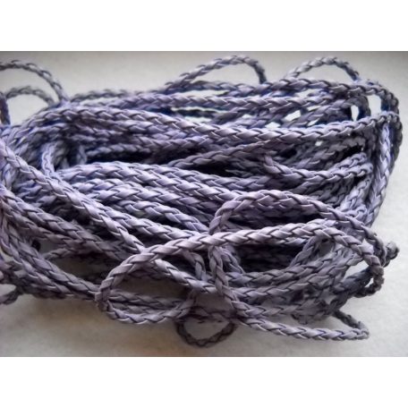 Braided leather cord 3mm - 0.5 m - purple