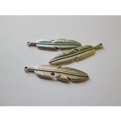 Charm - feather -  42*16 mm - copper