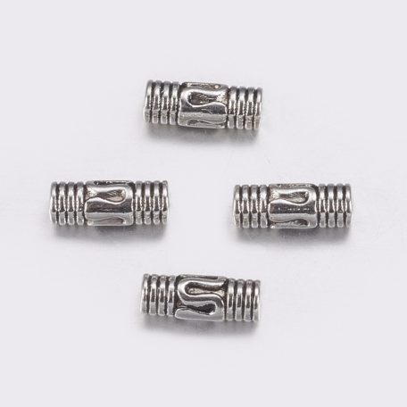 Fémgyöngy  - 10x9 mm - antik ezüst rombusz