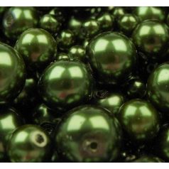Cseh üveg tekla gyöngy - 6 mm - 25 db/cs - fenyő