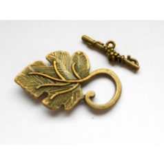 Szőlőleveles T kapocs - bronz 36*22 mm