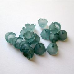   Lucite virágkehely gyöngy, harangvirág  - 10x6 mm - üvegkék