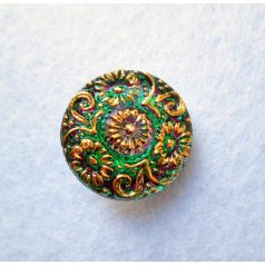 Czech handpainted glass button 22 mm