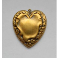 Brass heart stamping - 45x45 mm 