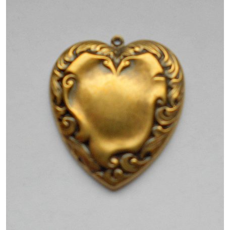 Brass heart stamping - 45x45 mm 