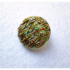 Czech handpainted glass button 22 mm