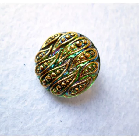 Czech handpainted glass button 22 mm