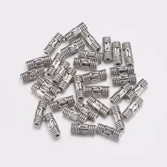 Fémgyöngy  - 8x3 mm - antik ezüst