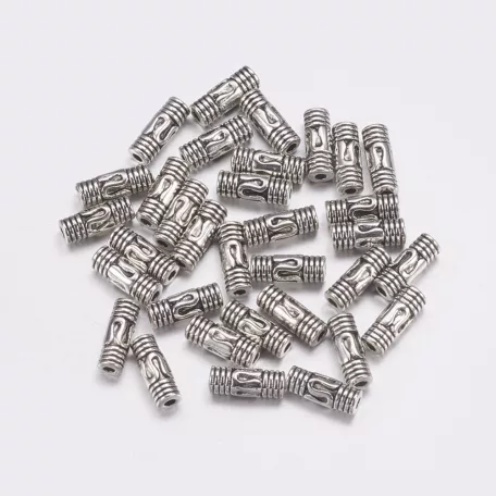 Fémgyöngy  - 8x3 mm - antik ezüst